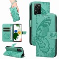 For Xiaomi Poco X5 Pro 5G Swallowtail Butterfly Embossed Leather Phone Case(Green)