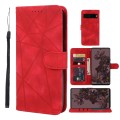 For Google Pixel 7 Pro Skin Feel Geometric Lines Leather Phone Case(Red)