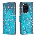For Honor 200 Colored Drawing Pattern Leather Phone Case(Plum Blossom)