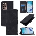 For HTC U24 Pro Skin Feel Embossed Leather Phone Case(Black)