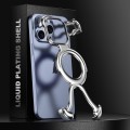 For iPhone 15 Pro Max Liquid Plating PC Hollow MagSafe Phone Case(Matt Silve)