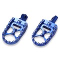 Motorcycle Modification Pedal Set Wide Fat Footpegs Foot Pegs for Harley (Blue)