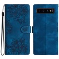 For Samsung Galaxy S10 Cherry Blossom Butterfly Skin Feel Embossed PU Phone Case(Blue)