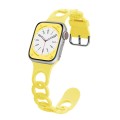 For Apple Watch Series 8 41mm Donut Hollow Silicone Watch Band(Light Yellow)