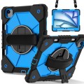 For iPad Air 11 2024 Contrast Color Robot Silicone Hybrid PC Tablet Case(Black Blue)