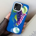 For iPhone XR Grape Pattern PC Hybrid TPU Phone Case(Blue)