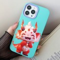 For iPhone 15 Pro Max Loong Baby PC Hybrid TPU Phone Case(Sky Cyan)