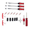 24 in 1 Car / Motorcycle Tire Repair Tool Spoon Tire Spoons Lever Tire Changing Tools with Red Tyre