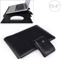 PU05 Sleeve Leather Case Carrying Bag with Small Storage Bag for 15.4 inch Laptop(Black)