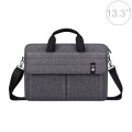 ST08 Handheld Briefcase Carrying Storage Bag with Shoulder Strap for 13.3 inch Laptop(Grey)