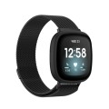 For Fitbit Versa 3 Milanese  Watch Band, Size:S 202mm(Black)
