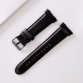 For OPPO Watch 41mm Plain Weave Leather Watch Band(Black)