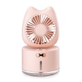BD-MM1 Cat Shape Household Desktop Rechargeable Spray Humidifier Fan (Pink)