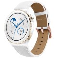 For Garmin Forerunner 265S / 255S / Venu 2S 18mm Rose Gold Buckle Genuine Leather Watch Band (White)
