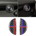 2 PCS Red Blue Color R / F Universal Car Door Handle Carbon Fiber Decorative Sticker for BMW Mini R5