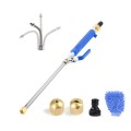 Garden Lawn Irrigation High Pressure Hose Spray Nozzle Car Wash Cleaning Tools Set (Blue)