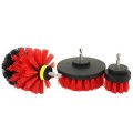 3 PCS Bathroom Kitchen Cleaning Brushes Kit for Electric Drill(Red)