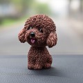 Shaking Head Dog Car Ornaments Resins Lovely Cartoon Dog New Year Gifts with Double-sided Adhesive T