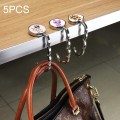 5 PCS Round Folding Hook Bag Hanger, Length:10.1cm, Random Color Delivery