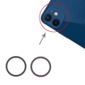 2 PCS Rear Camera Glass Lens Metal Protector Hoop Ring for iPhone 12 Mini(Black)