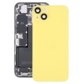 Glass Battery Back Cover with Holder for iPhone 14 Plus(Yellow)