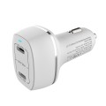 ACC-580 Dual Ports PD 60W Fast Charging Car Charger(White)