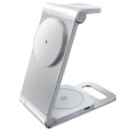 iFORCE T9 15W 3 in 1 Desktop Foldable Multi-Function Stand Magsafe Wireless Charger (White)