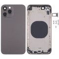 Stainless Steel Material Back Housing Cover with Appearance Imitation of iP13 Pro for iPhone XR(Blac