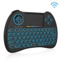 H9 2.4GHz Mini Wireless Air Mouse QWERTY Keyboard with Colorful Backlight & Touchpad for PC, TV(Blac