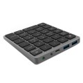 N970 Pro Dual Modes Aluminum Alloy Rechargeable Wireless Bluetooth Numeric Keyboard with USB HUB (Gr