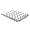 N970 Pro Dual Modes Aluminum Alloy Rechargeable Wireless Bluetooth Numeric Keyboard with USB HUB (Si