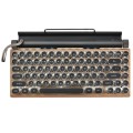 TW1867 Round Retro Punk Keycap Mechanical Wireless Bluetooth Keyboard (Wood)