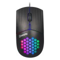 MKESPN SXS-838 USB Interface RGB Hollow Wired Mouse(Black)