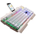 ZGB G700 104 Keys USB Wired Mechanical Feel Glowing Metal Panel Suspension Gaming Keyboard with Phon