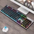 AULA S2016 104-keys Square Key Cap Mixing Light Mechanical Blue Switch Metal Panel Wired USB Gaming