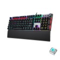 AULA F2088 108 Keys Mixed Light Mechanical Blue Switch Wired USB Gaming Keyboard with Metal Button(B