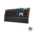 AULA F2088 108 Keys Mixed Light Mechanical Black Switch Wired USB Gaming Keyboard with Metal Button(
