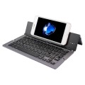F18 Ultra-slim Rechargeable Foldable 58 Keys Bluetooth Wireless Keyboard with Holder (Grey)