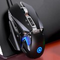 YINDIAO G10 7200DPI 7-modes Adjustable 7-keys RGB Light Wired Metal Mechanical Hard Core Macro Mouse