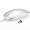 HXSJ M90 2.4GHz Ultrathin Mute Rechargeable Dual Mode Wireless Bluetooth Notebook PC Mouse (Silver)
