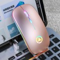 YINDIAO A2 2.4GHz 1600DPI 3-modes Adjustable RGB Light Rechargeable Wireless Silent Mouse (Rose Gold