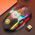 YINDIAO A5 2.4GHz 1600DPI 3-modes Adjustable Rechargeable RGB Light Wireless Silent Gaming Mouse (Bl