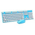 ZGB S600 Chocolate Candy Color Wired USB Keyboard Mouse Set (Blue)