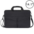 14.1 inch Breathable Wear-resistant Fashion Business Shoulder Handheld Zipper Laptop Bag with Should