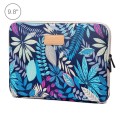 Lisen 9.8 inch Sleeve Case Colorful Leaves Zipper Briefcase Carrying Bag(Blue)