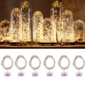6 PCS Waterproof Warm White Light Copper Wire Starry String Light , 20 LEDs 2700-2900K Rope Fairy Li