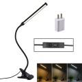 LED Desk Lamp 8W Folding Adjustable Eye Protection Table Lamp, USB Plug-in Version + Power Plug(Blac