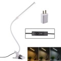 LED Desk Lamp 8W Folding Adjustable Eye Protection Table Lamp, USB Plug-in Version + Power Plug(Whit