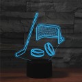 Ice Hockey Shape 3D Colorful LED Vision Light Table Lamp, Crack Remote Control Version