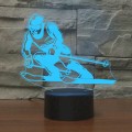 Skiing Shape 3D Colorful LED Vision Light Table Lamp, USB & Battery Version